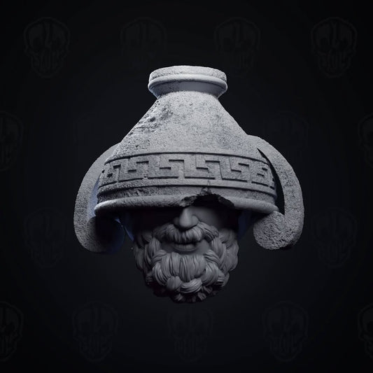 Old Dionysis, ancient greek diety head (unpainted)