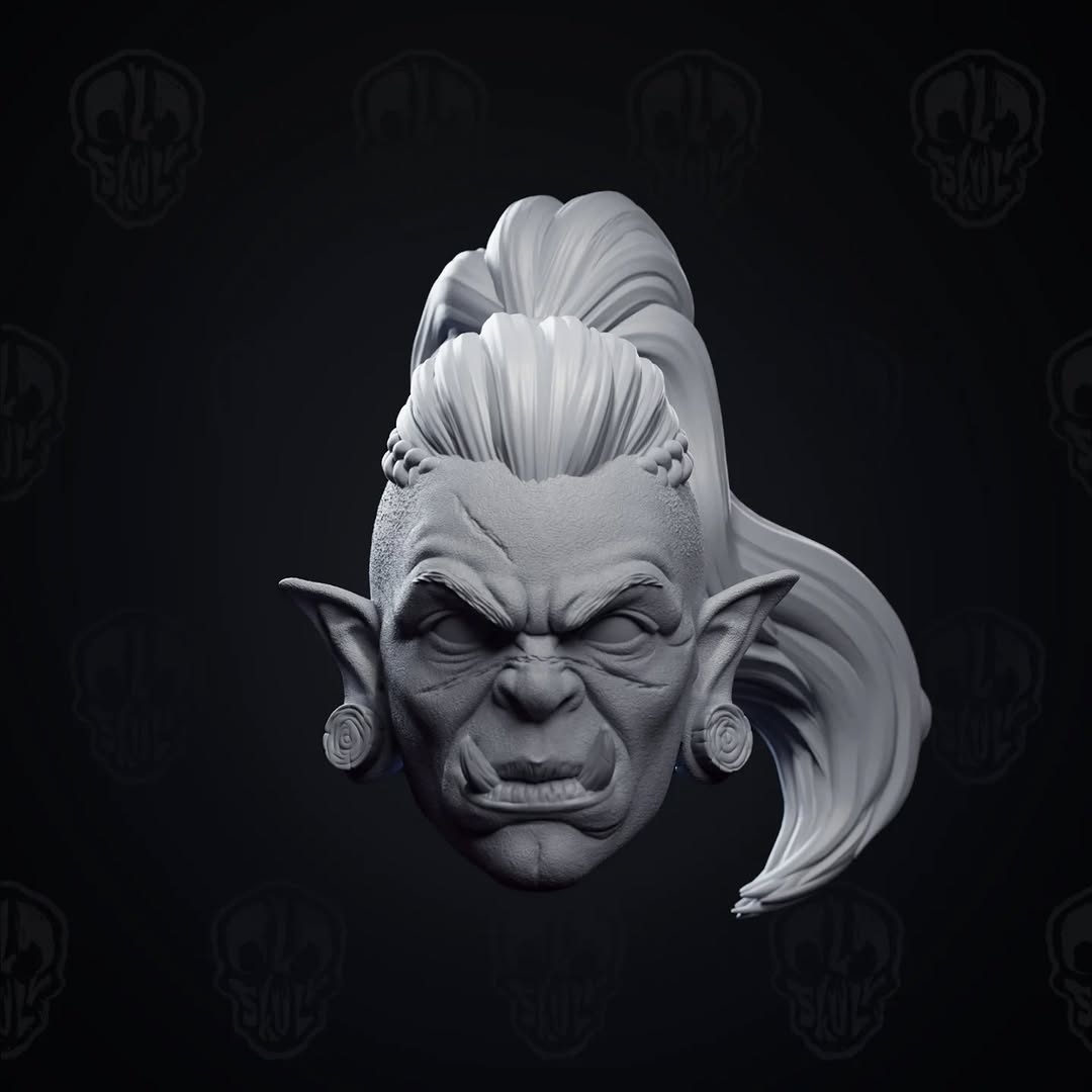 Orc Warrior Female Head - Mythic legions 2.0