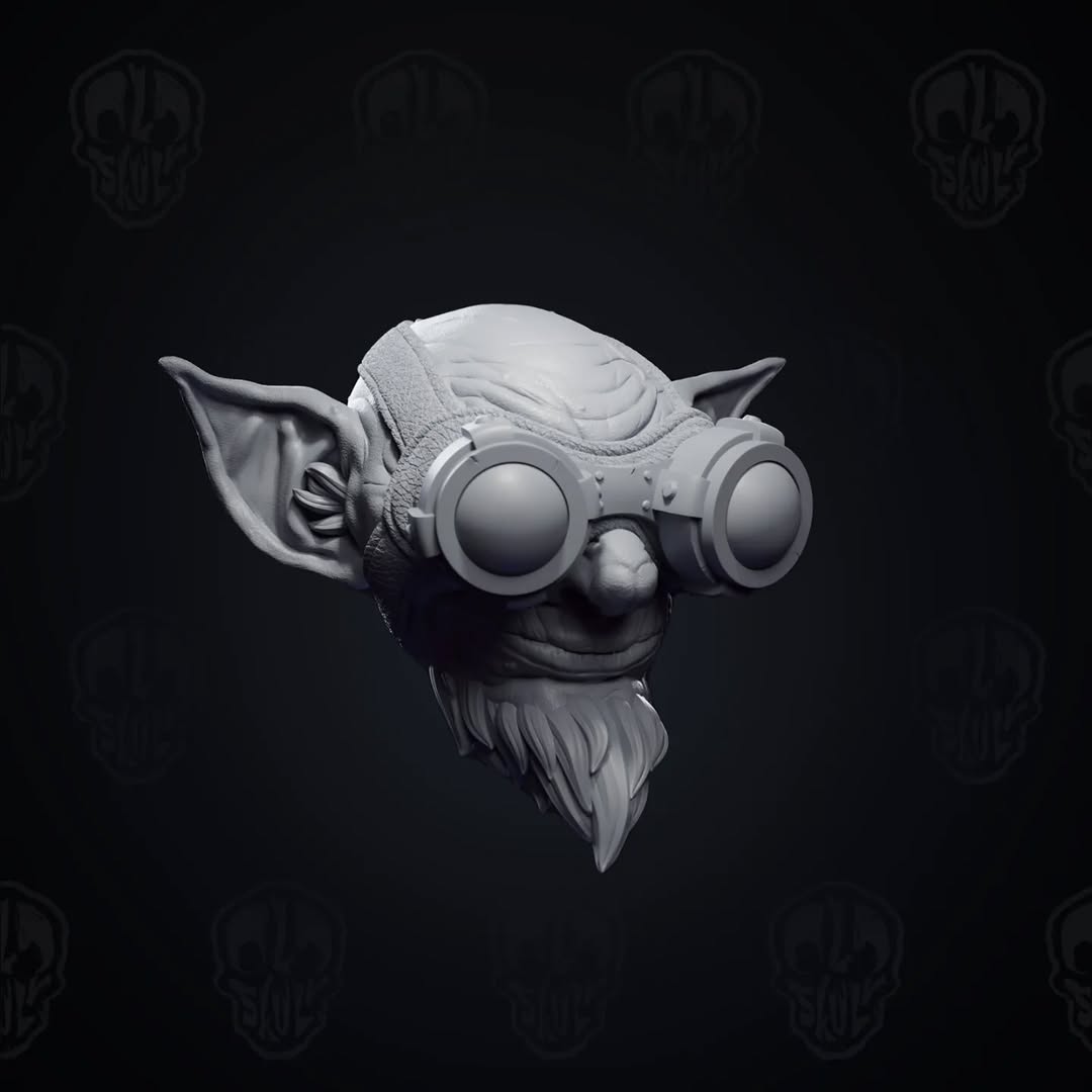 "Yah baby!", the goblin bomber head (unpainted)