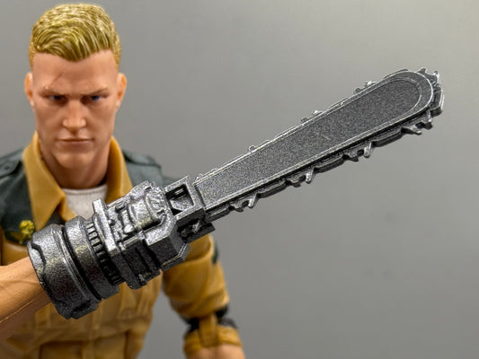 Gunmetal GI Joe BAT Chainsaw attachment 1/12 scale