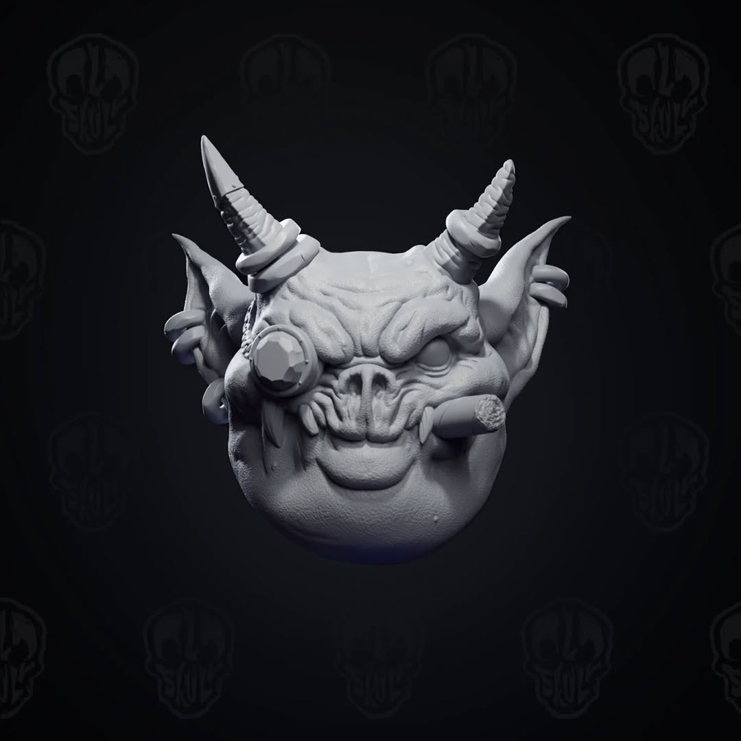 Luxe Infernik, filthy rich imp head (unpainted)