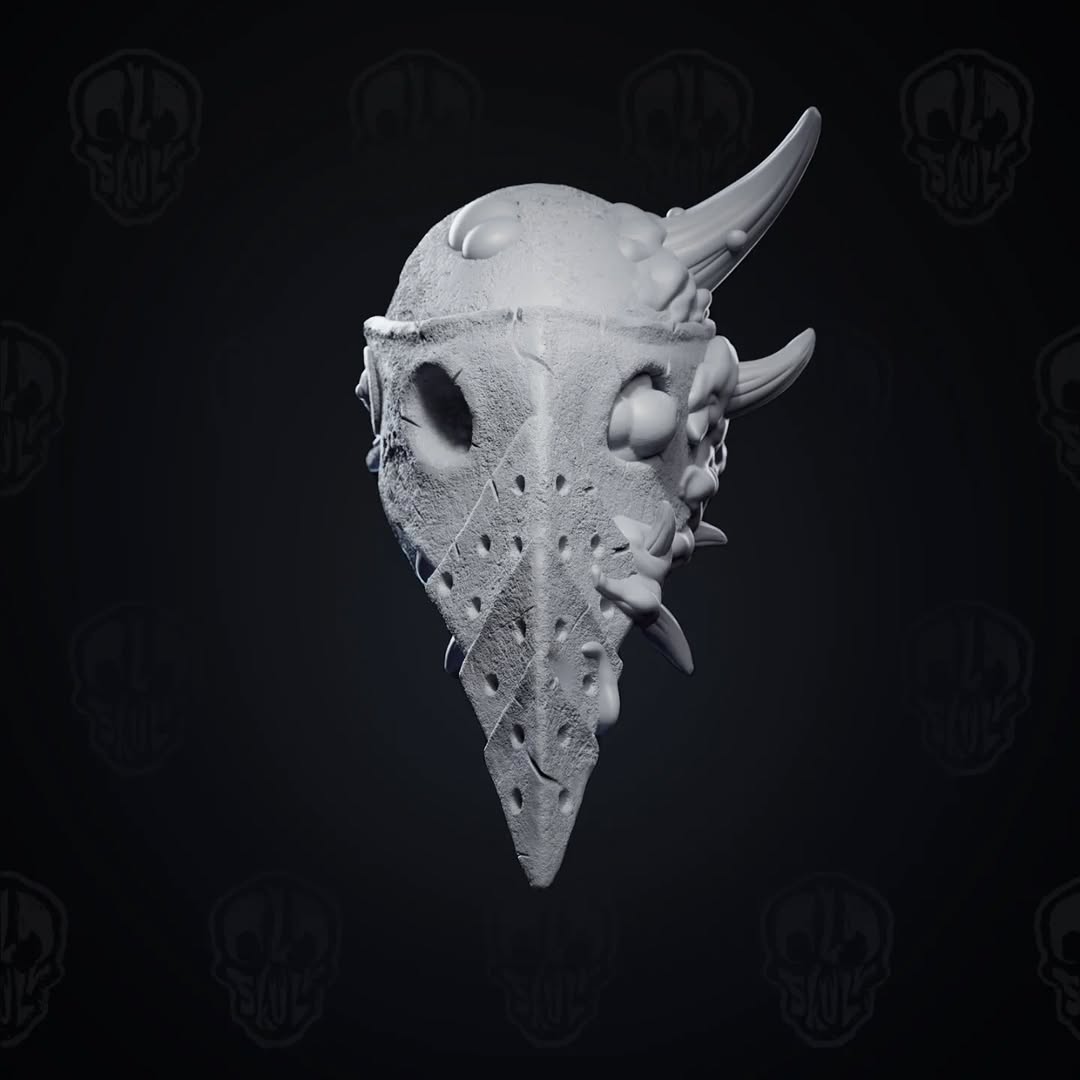 The Contagion of Thornsreach, the infected plague knight head (unpainted)