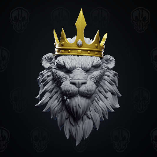 Kugeron, The High King, lion head with closed mouth (unpainted)