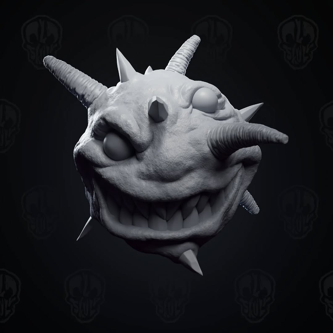 Melted Mutant Snowman Monster Head (unpainted)