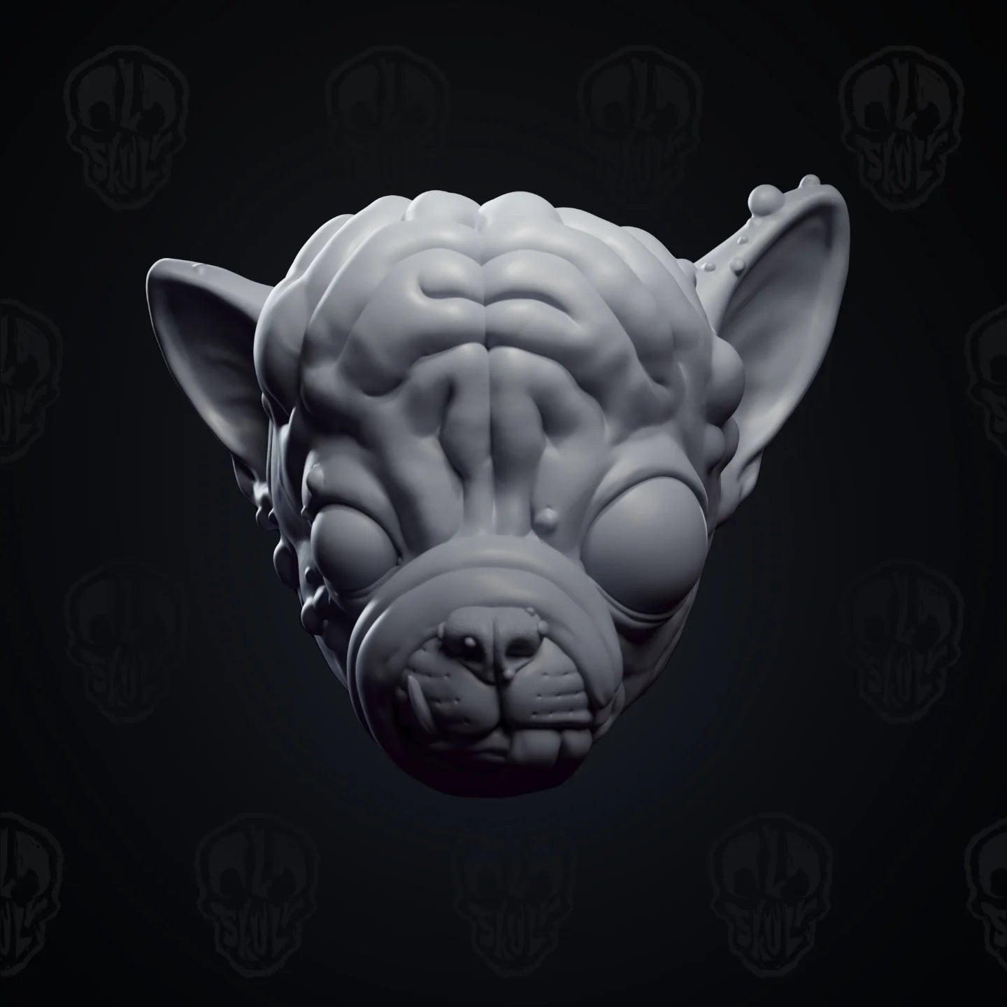 The Brainy Mutant Chihuahua Head (unpainted)