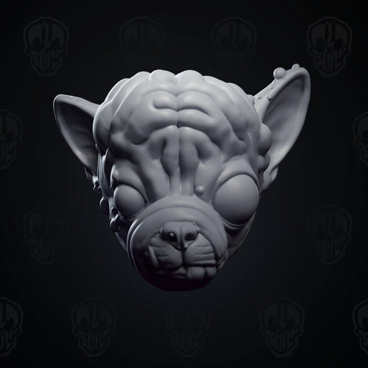 The Brainy Mutant Chihuahua Head (unpainted)
