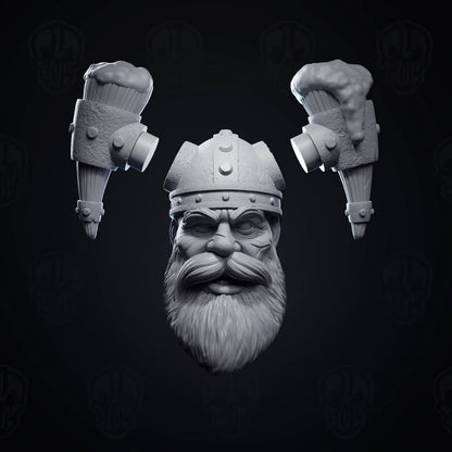 Olaf of The Drunk Vikings, viking head (unpainted)