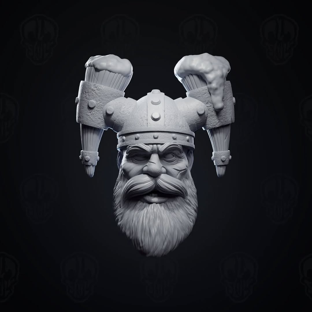Olaf of The Drunk Vikings, viking head (unpainted)