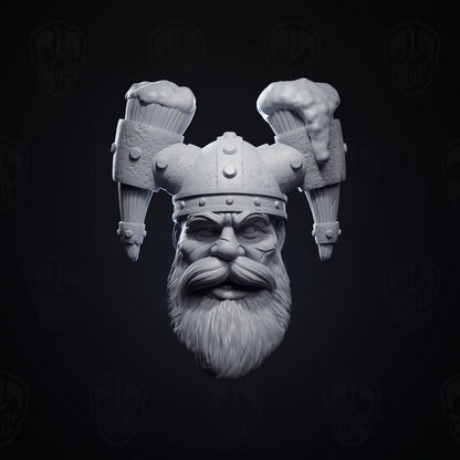Olaf of The Drunk Vikings, viking head (unpainted)