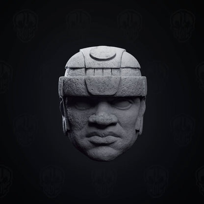 Tenok the Carved, ancient olmec head (unpainted)