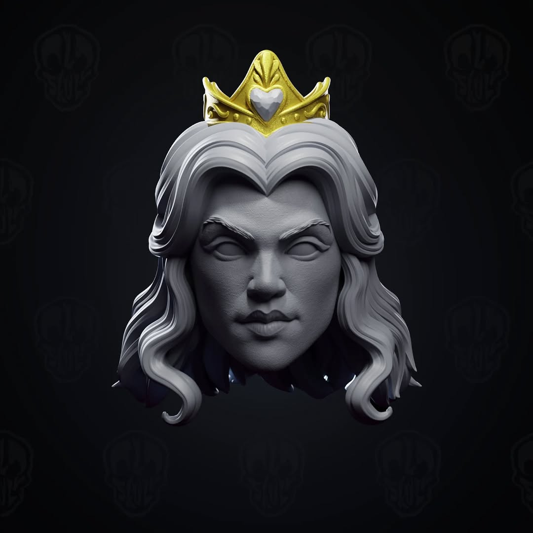 Queen of Hearts head (unpainted)