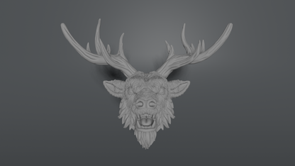 Tinsel the Dark Christmas Reindeer Head (unpainted)