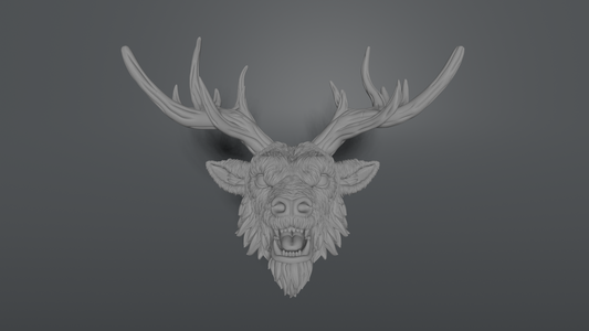 Tinsel the Dark Christmas Reindeer Head (unpainted)