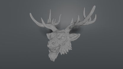 Tinsel the Dark Christmas Reindeer Head (unpainted)