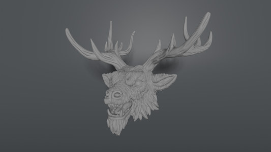 Tinsel the Dark Christmas Reindeer Head (unpainted)