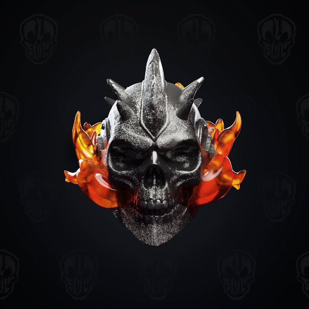 The Burning Skull, skull knight head (unpainted)
