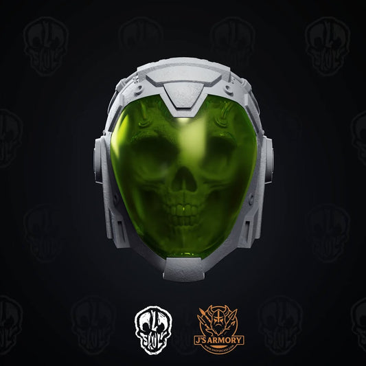 Skull Trooper Head with Green Visor LIMITED (unpainted)