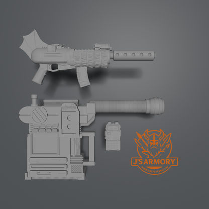 Voltar Rifle and Backpack with Walkie talkie - 1:12 Scale unpainted