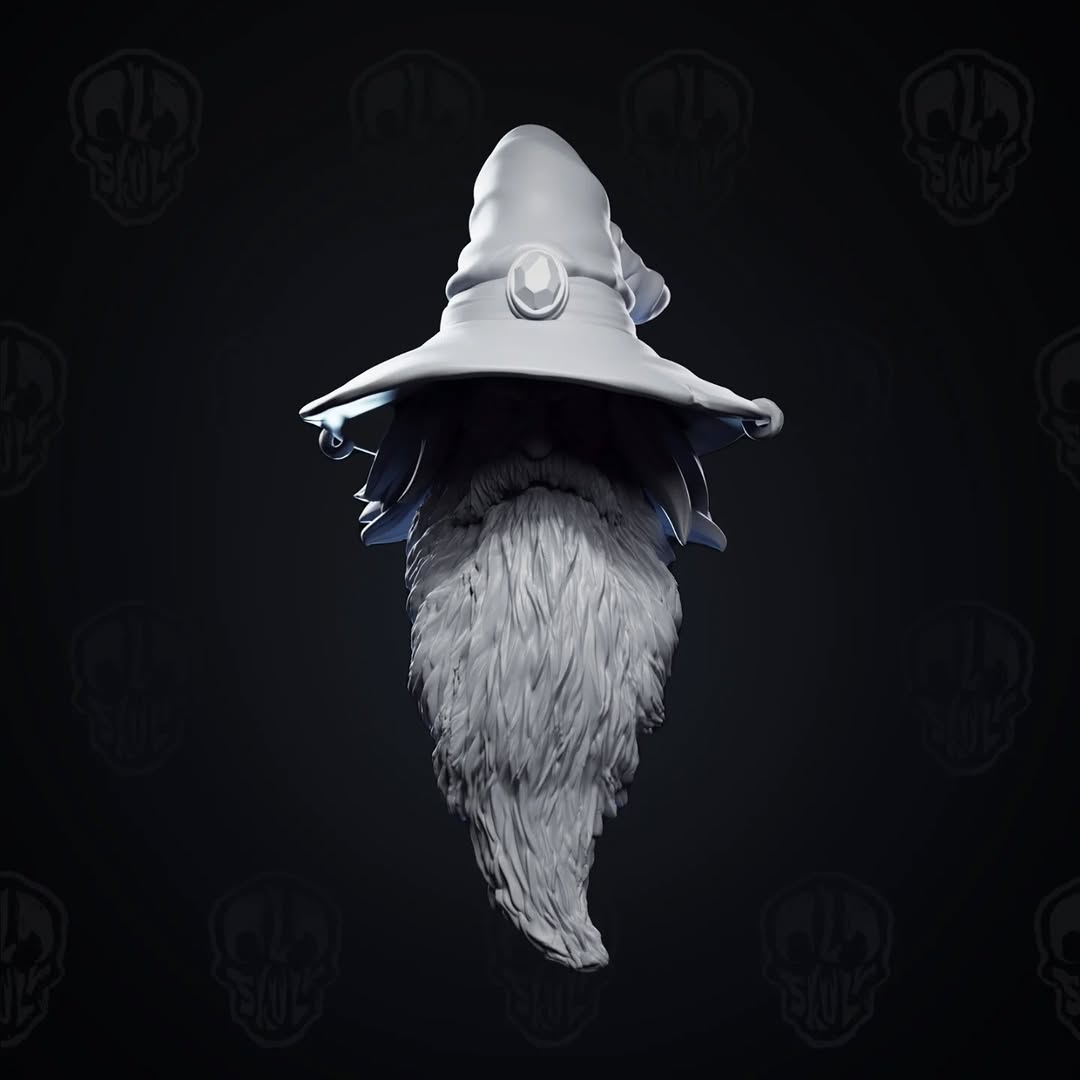 Malthus, the classic wizard head (unpainted)