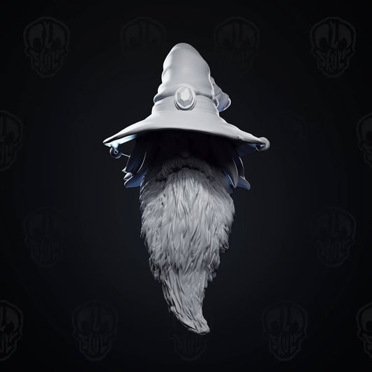 Malthus, the classic wizard head (unpainted)