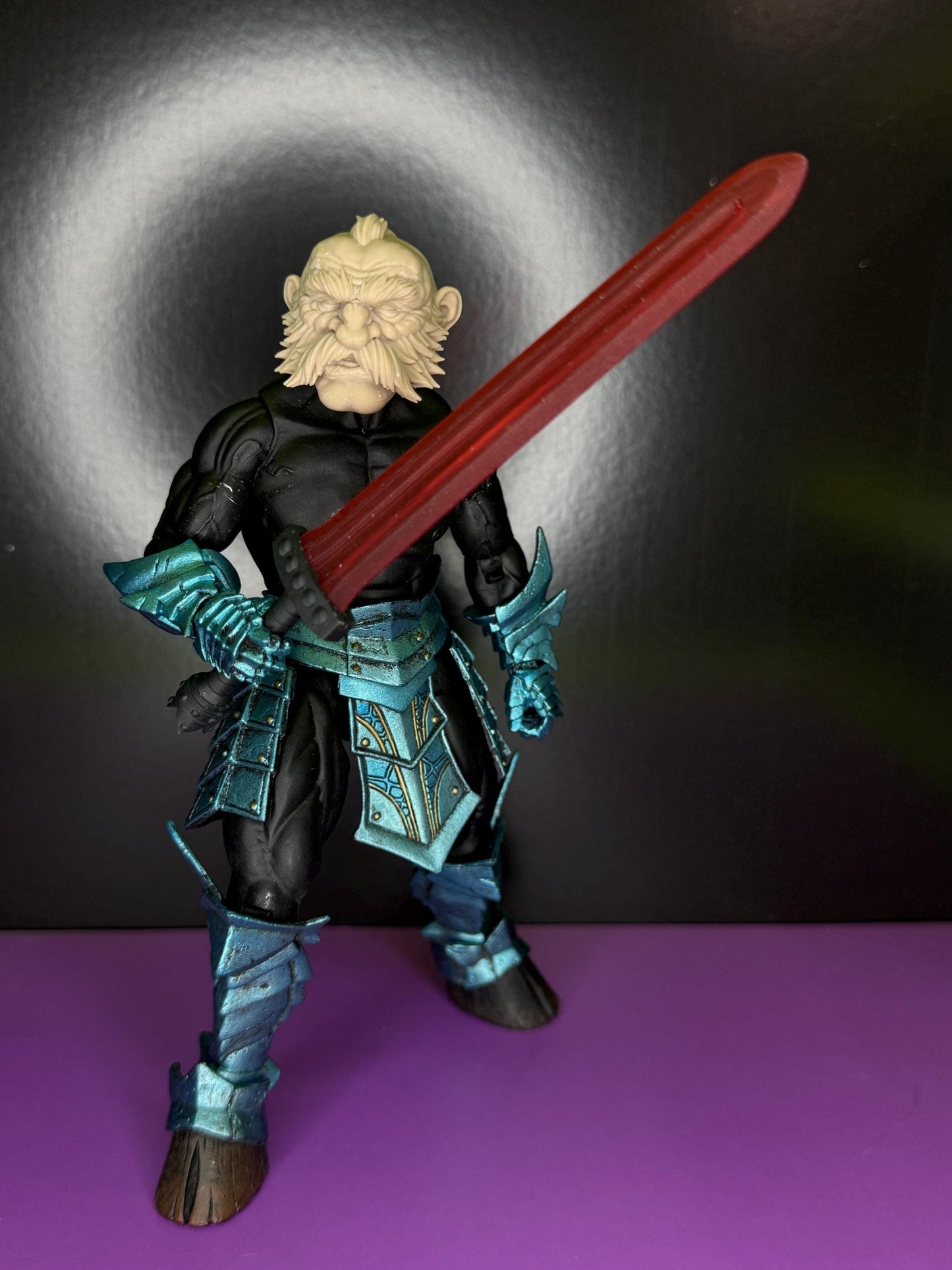 Crimson Brand, red transparent broadsword - Mythic Legions scale