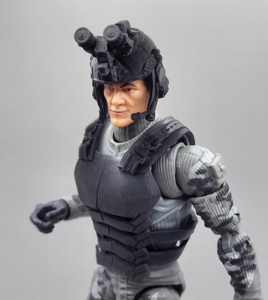 Plain black armored vest - 1/12 scale