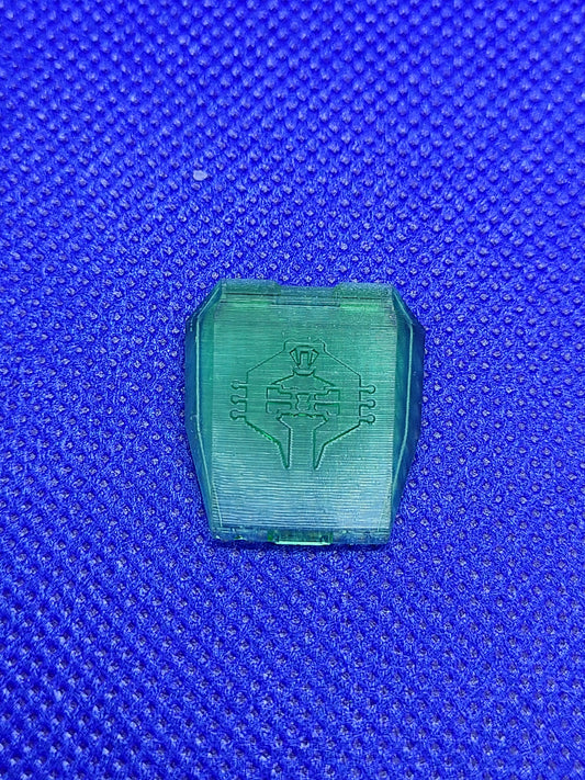 Pack of 3 Classified BAT transparent GREEN replacement chest pieces with SYMBOL - 1/12 scale