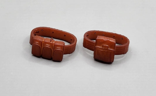Male unpainted brown arm/shoulder pouches set of 2 - 1/12 scale