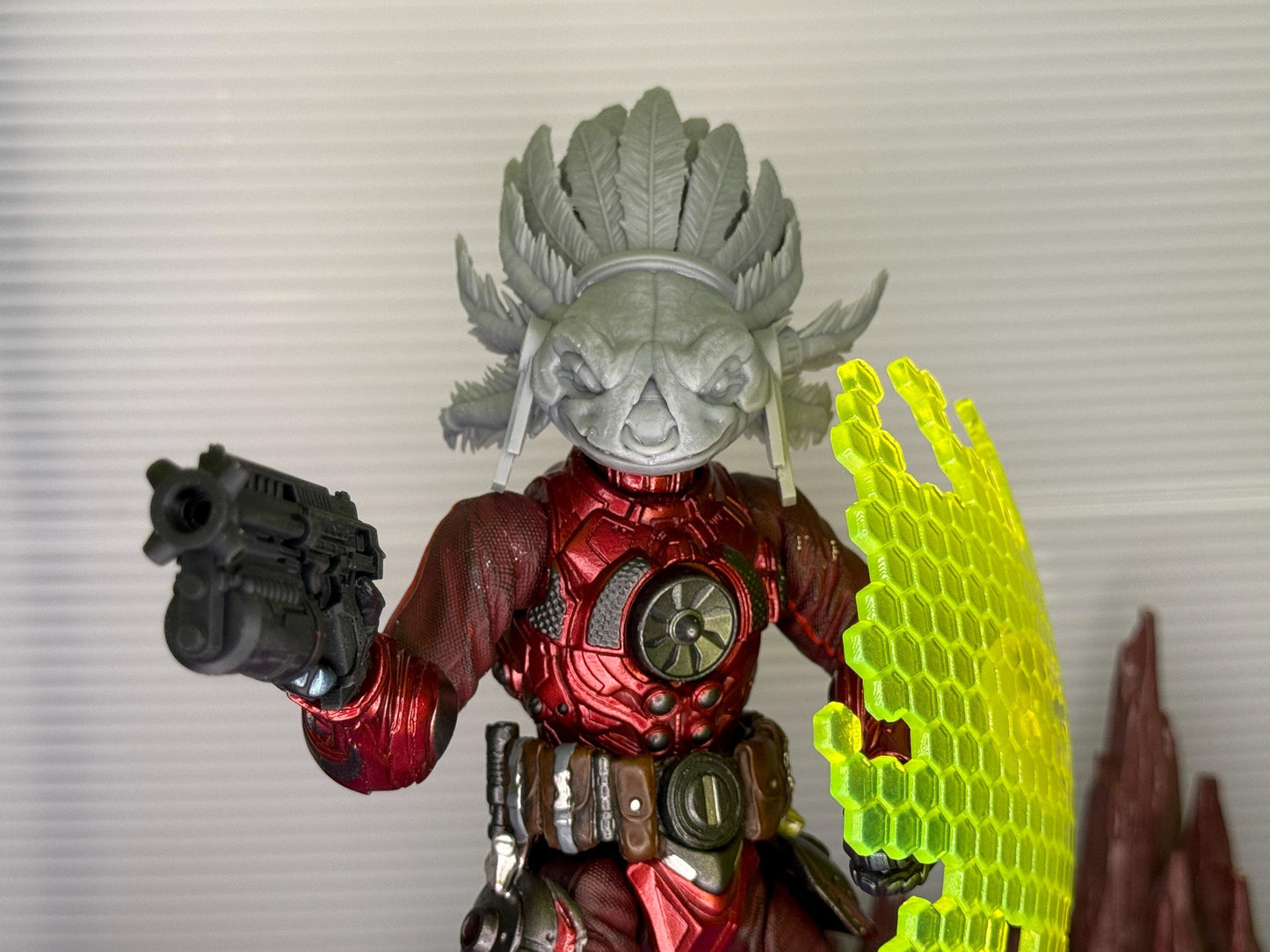 Nalix Cenoteborn, axolotl warrior head - Mythic Legions 1.0