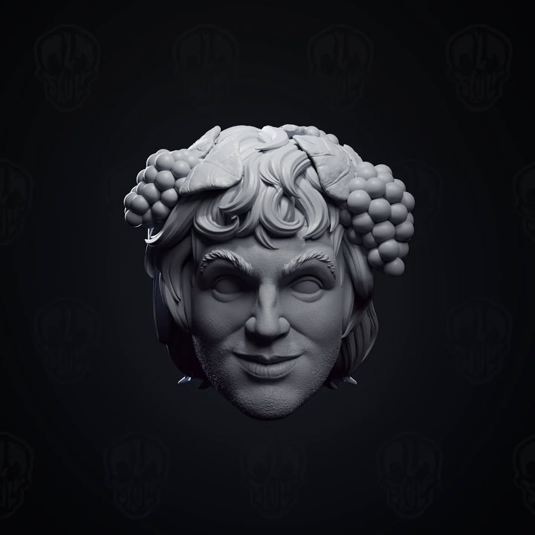 Dionysis, God of Wine, ancient greek diety head (unpainted)