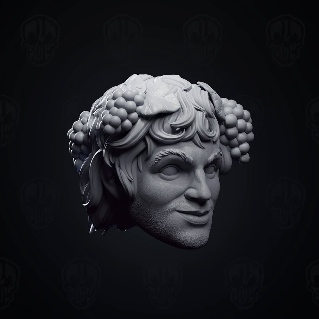 Dionysis, God of Wine, ancient greek diety head (unpainted)