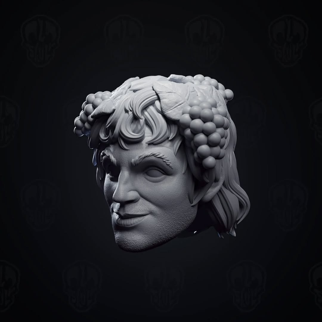 Dionysis, God of Wine, ancient greek diety head (unpainted)