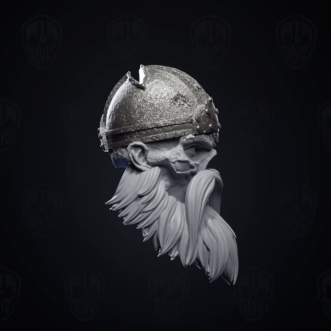 Hrolfinn Cold-Heart, ancient Draugr undead viking head (unpainted)