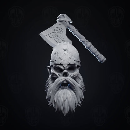 Hrolfinn Cold-Heart, ancient Draugr undead viking head (unpainted)