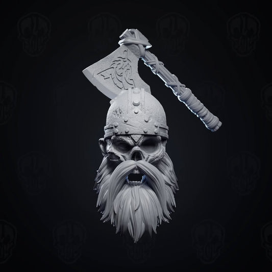 Hrolfinn Cold-Heart, ancient Draugr undead viking head (unpainted)