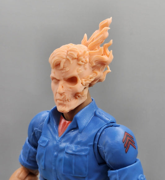 Flaming Ghost Rider Skull - 1/12 scale
