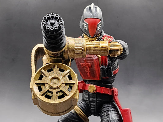 Iron Grenadier mini gatlings, swords, 2 handed gatling red/gold and gold - 1/12 scale BAT Attachments