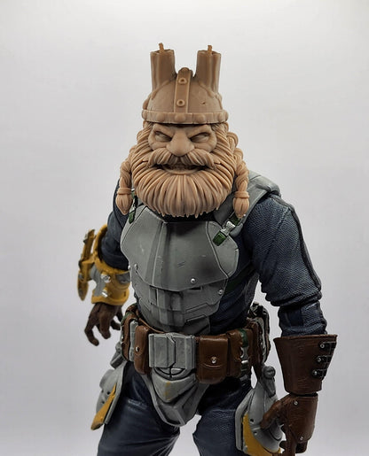 Wobblewax Gemhammer, dwarven warrior miner head – Mythic Legions 1.0