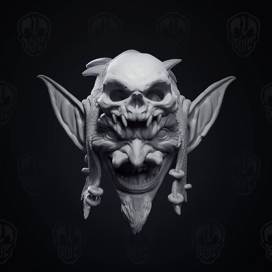 Mossnib, the goblin shaman head (unpainted)