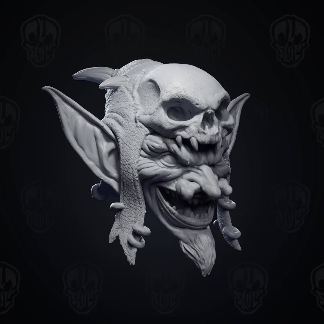 Mossnib, the goblin shaman head (unpainted)