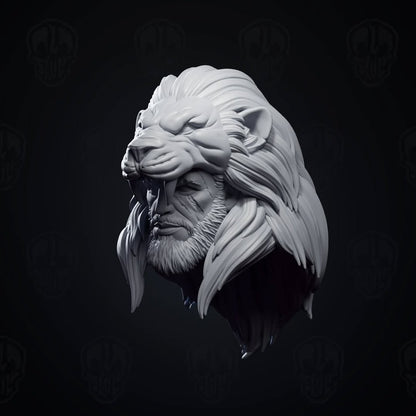 Heracles with Lion Skin, ancient greek demi-god head (unpainted)