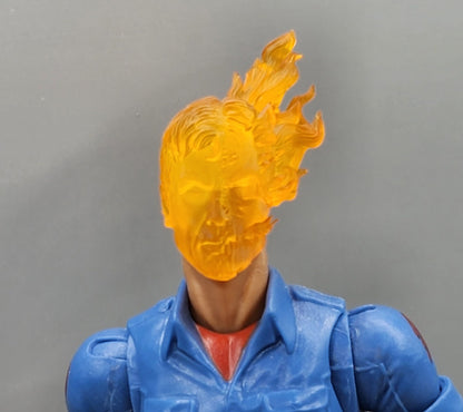 Transparent Orange Flaming Ghost Rider Skull head - 1/12 scale