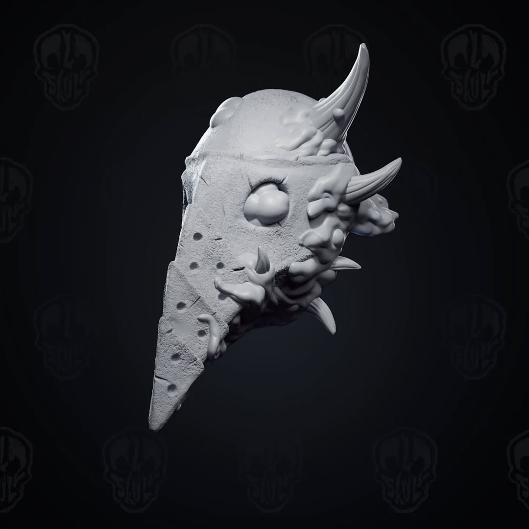 The Contagion of Thornsreach, the infected plague knight head (unpainted)