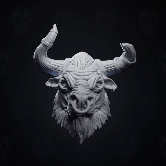 Maulscar, the war torn minotaur head (unpainted)