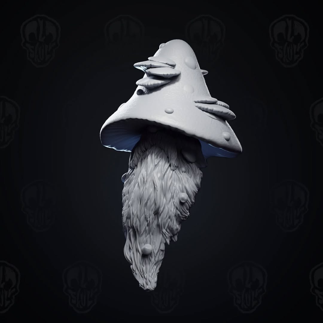 Fizzlecap Luminshroom, the epic mushroom wizard head (unpainted)