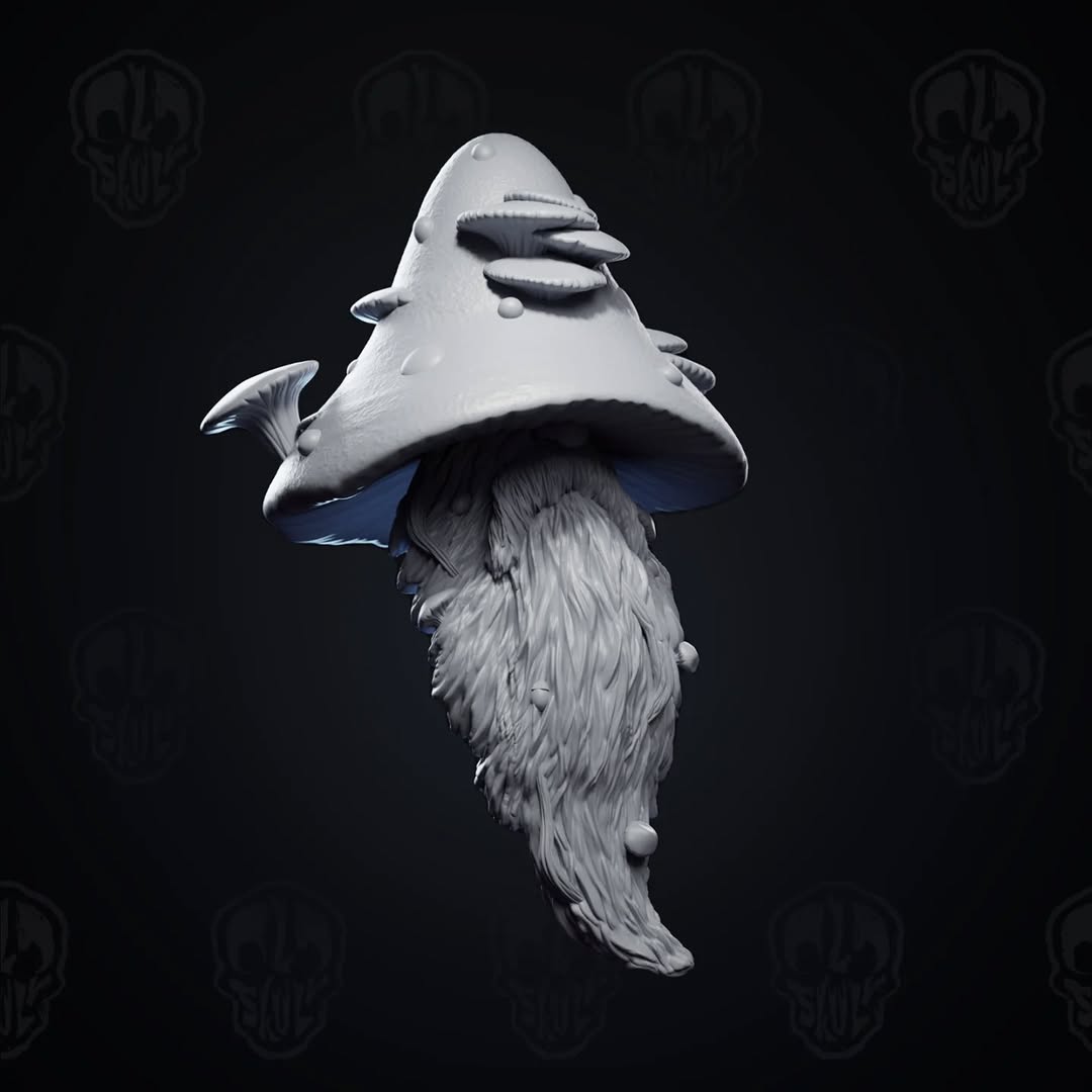 Fizzlecap Luminshroom, the epic mushroom wizard head (unpainted)