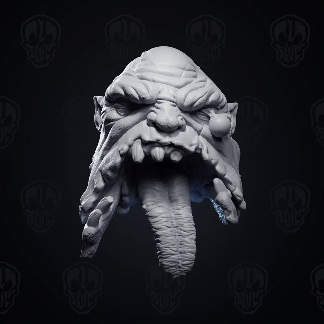 Pustlemaw, the ogre zombie head (unpainted)