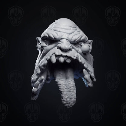 Pustlemaw, the ogre zombie head (unpainted)