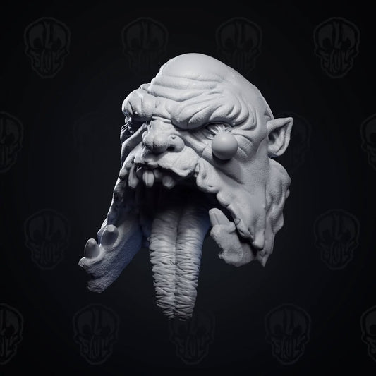 Pustlemaw, the ogre zombie head (unpainted)