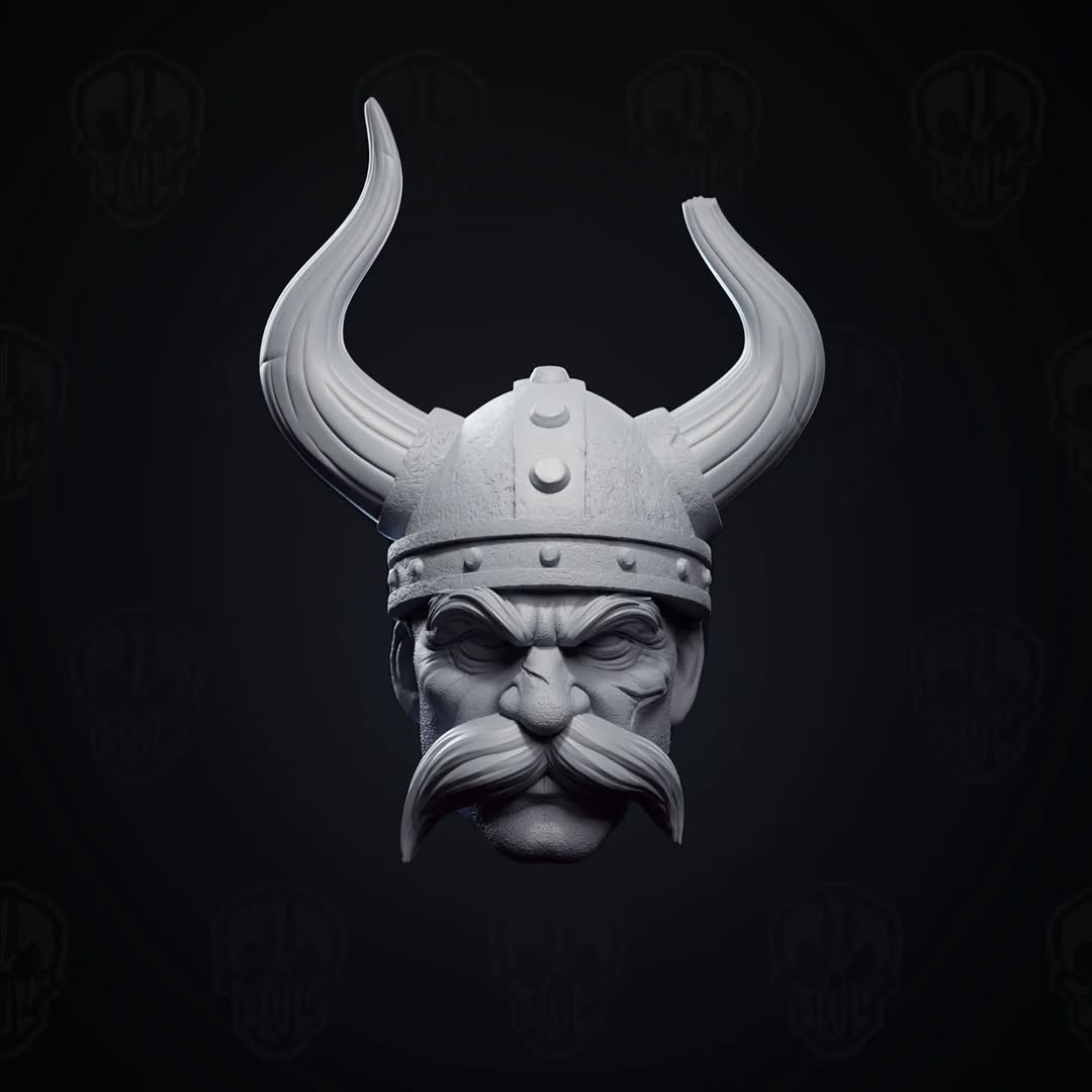 Olaf the Class, viking head (unpainted)